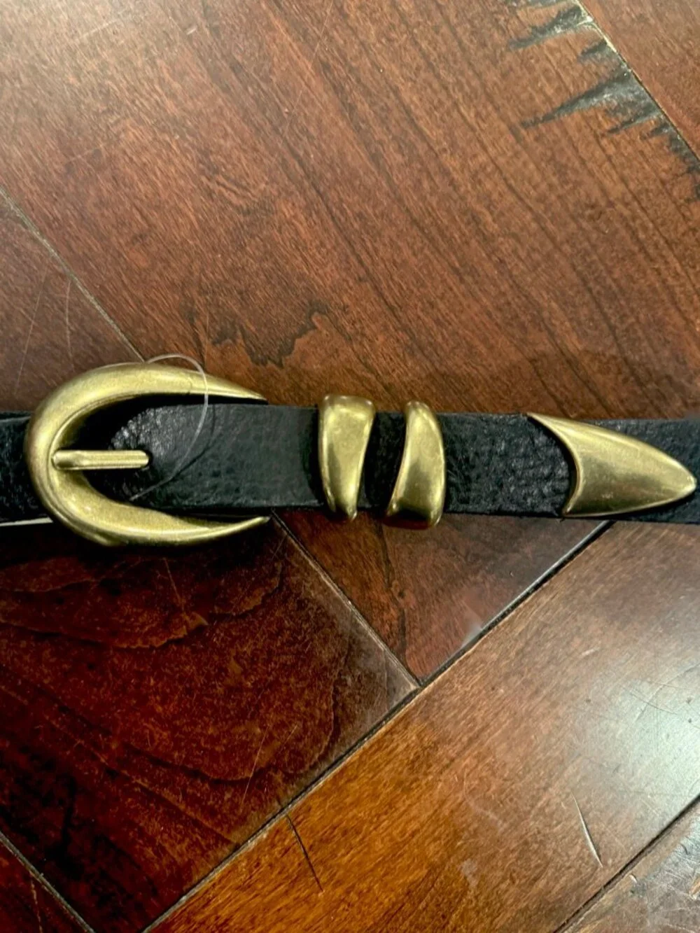 New! Free People Siren Black Leather Belt M/L